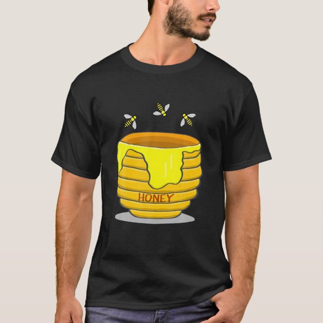 T-shirt Pot De Miel Avec Abeilles De Miel Douce Cadeau Tee (Devant)