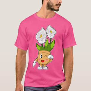 T-shirt Pot de plante Fleur de calla lily