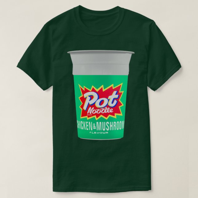 T-shirt Pot de poulet et de champignons Design de nouilles (Design devant)