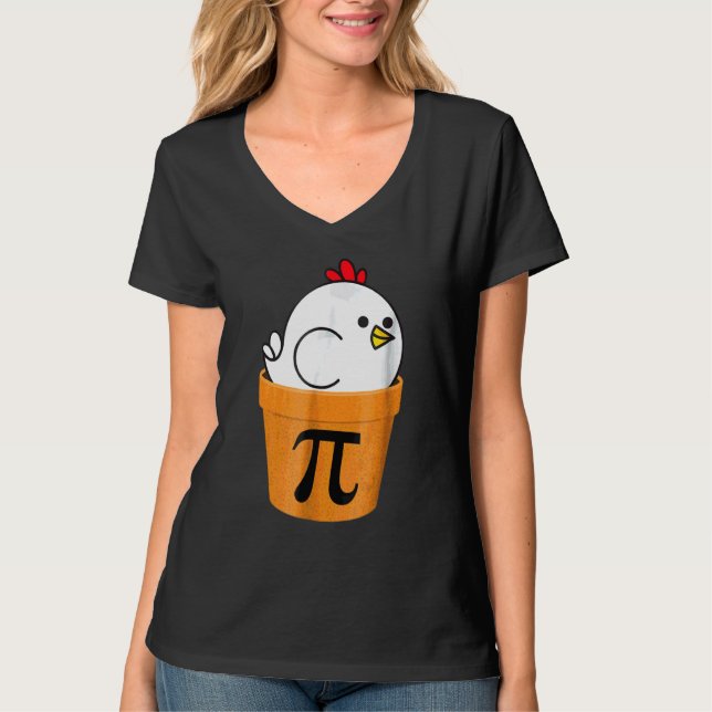 T-shirt Pot De Poulet Pi Math Drôle (Devant)