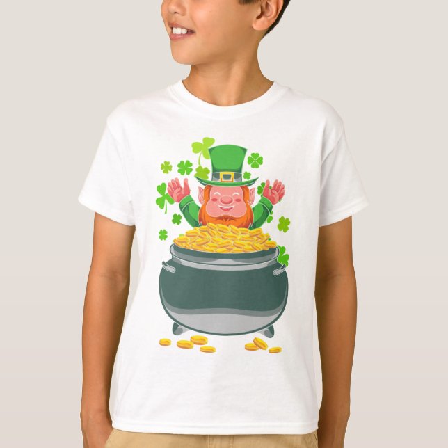T-shirt Pot d'or de lutin irlandais Irlande St Patrick D (Devant)