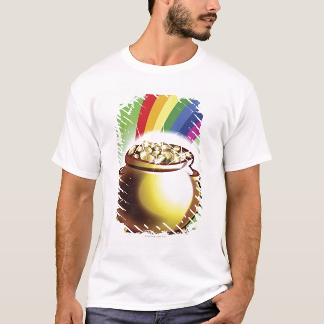 T-shirt Pot d'or et d'arc-en-ciel (Devant)