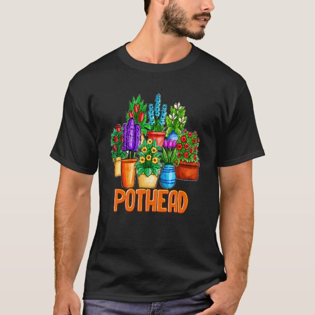 T-shirt Pot Flower House Plante Pun Head Gardener (Devant)
