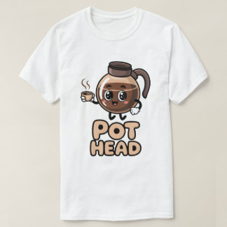 T-shirt Pot Head Cute Kawaii Cafe Funny Coffee Lover Gift