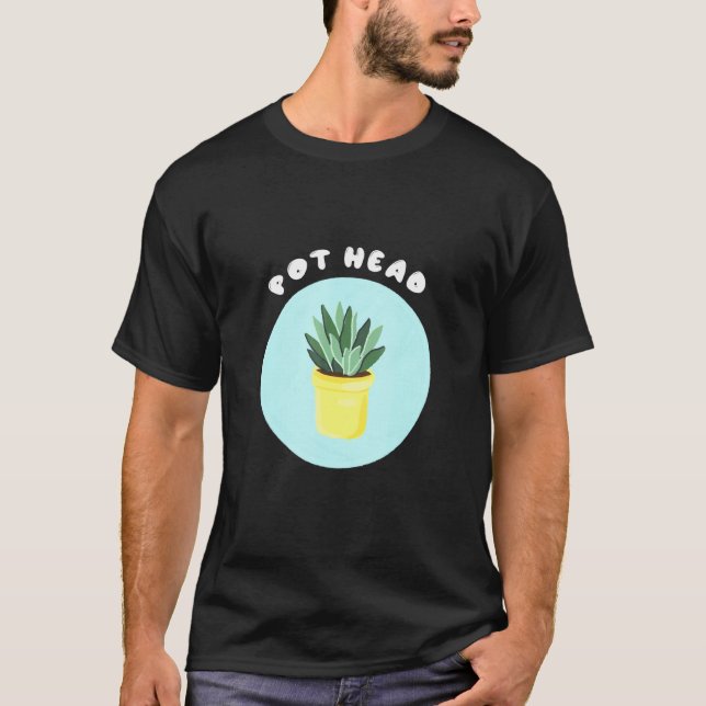 T-shirt Pot Head Pot Plante Cool Gardeners Succulent (Devant)