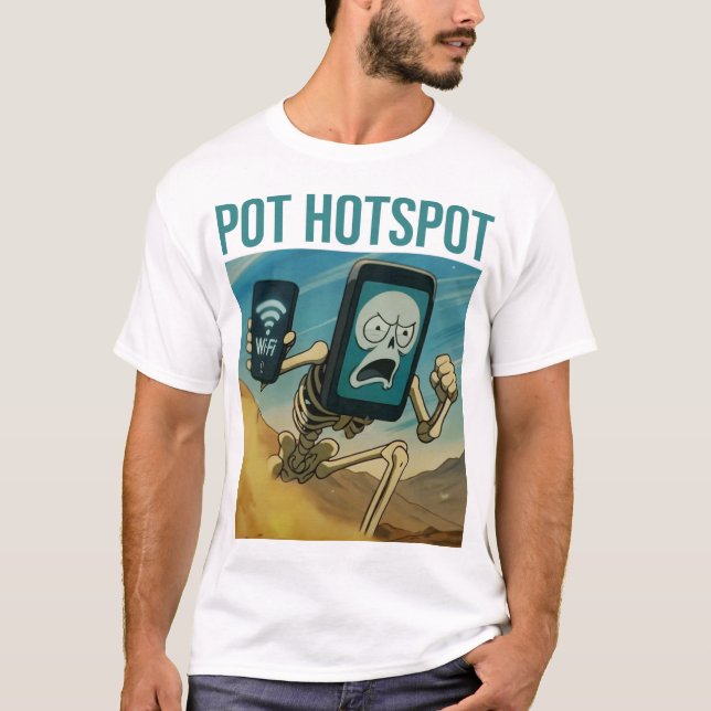 T-shirt Pot Hotspot Skeleton Spicy Meme Chaos (Devant)