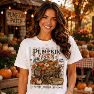 T-shirt Potager de citrouilles Ferme vintage Récolte d'aut
