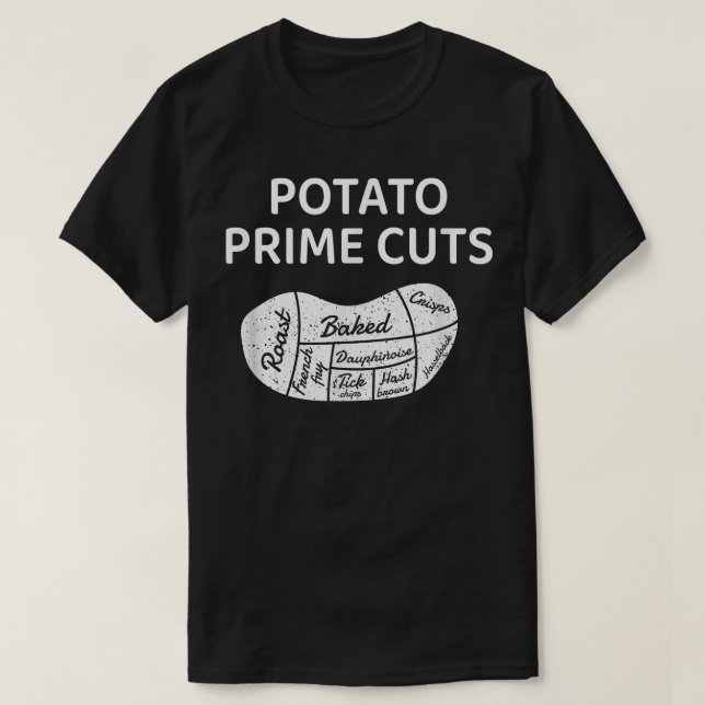 T-shirt Potato Prime Cuts, le patron de Cook Vegan Vegetar (Design devant)