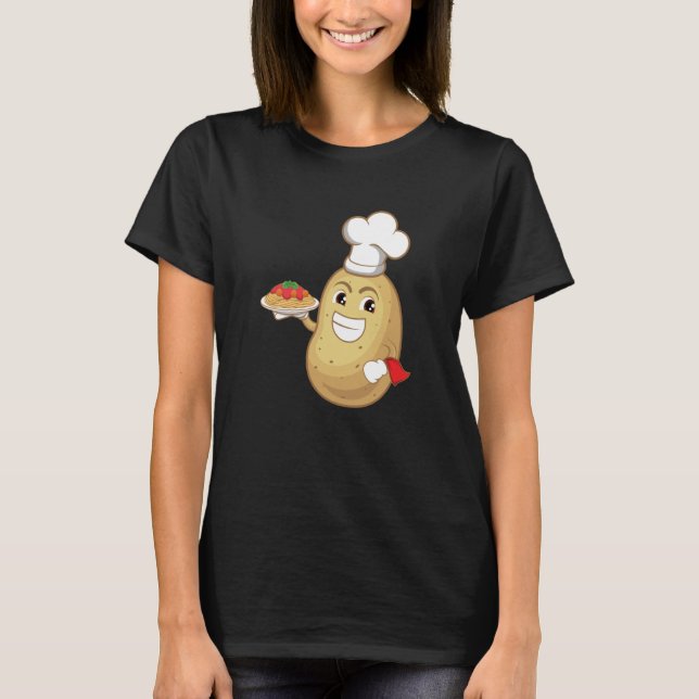 T-shirt Potatoe Servant Spaghetti Restaurant Hobby Chef (Devant)
