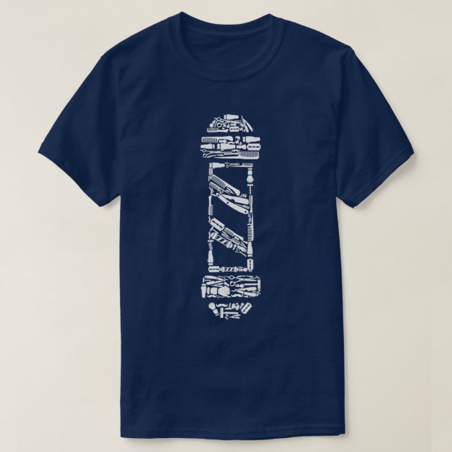 T-shirt Poteau en barbier 8 (Design devant)