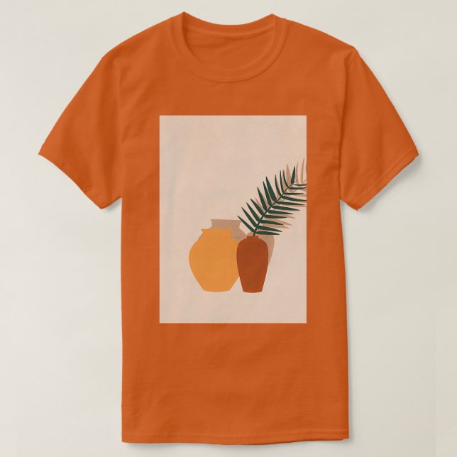 T-shirt Poterie Feuille de palme Contemporain Minimal Boho (Design devant)