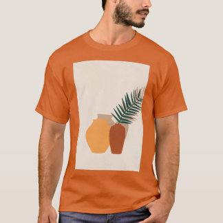 T-shirt Poterie Feuille de palme Contemporain Minimal Boho