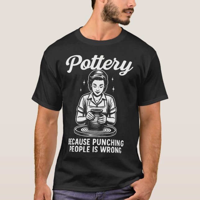 T-shirt Poterie Parce que Frapper les Gens est Mal (Devant)