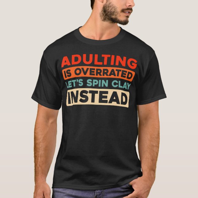 T-shirt Poterie Rétro Artisanale en Argile - Pot en Cérami (Devant)