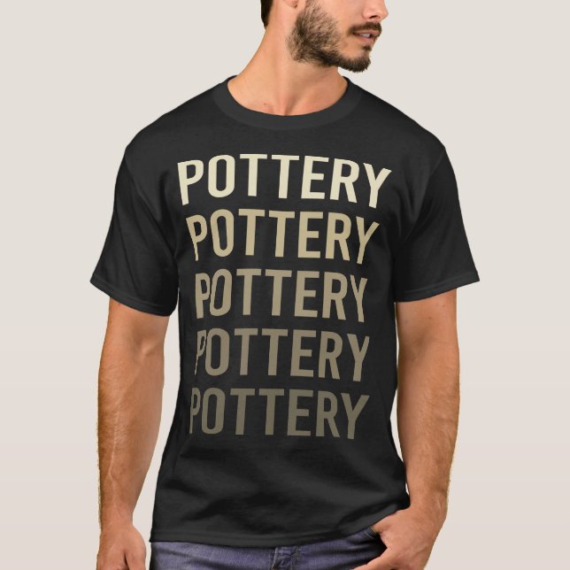 T-shirt Potier de poterie en texte marron (Devant)