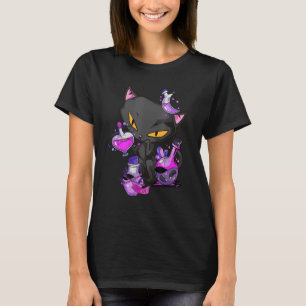 T-shirt potion de chat maléfique noir