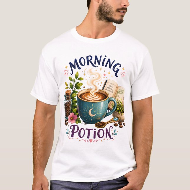 T-shirt Potion du matin – Conception cosy pour amateur de  (Devant)