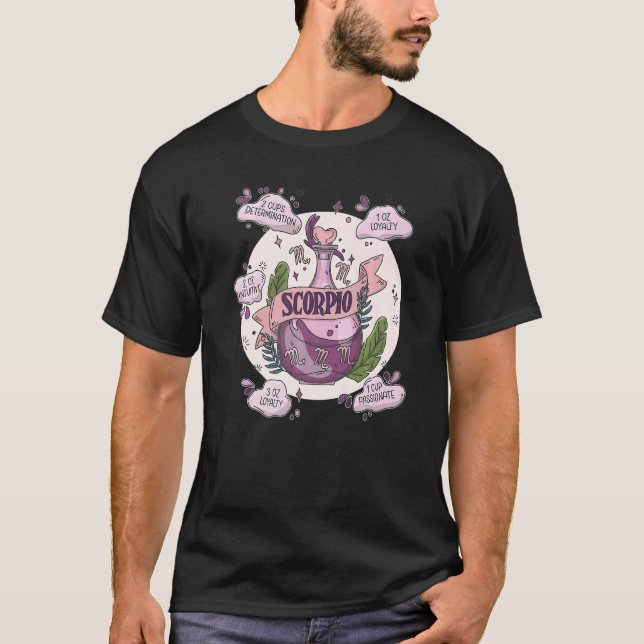T-shirt Potion du Scorpion avec ingrédients   Astrologie M (Devant)