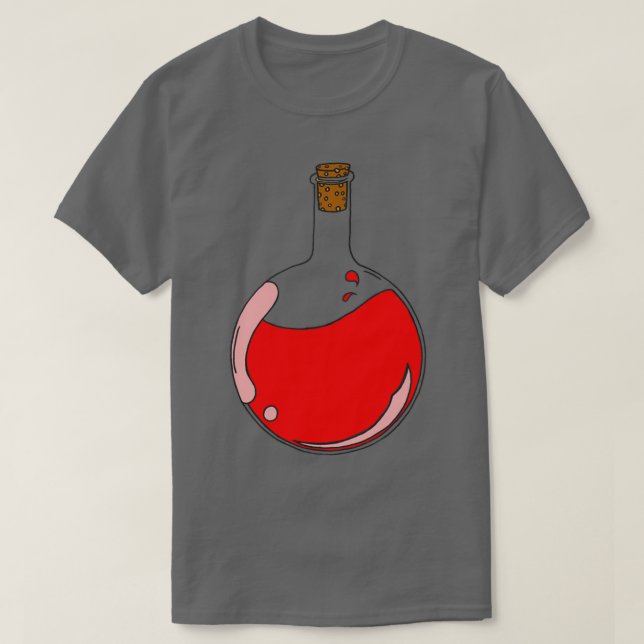 T-shirt Potion rouge fine dans un flacon bouillant (Design devant)