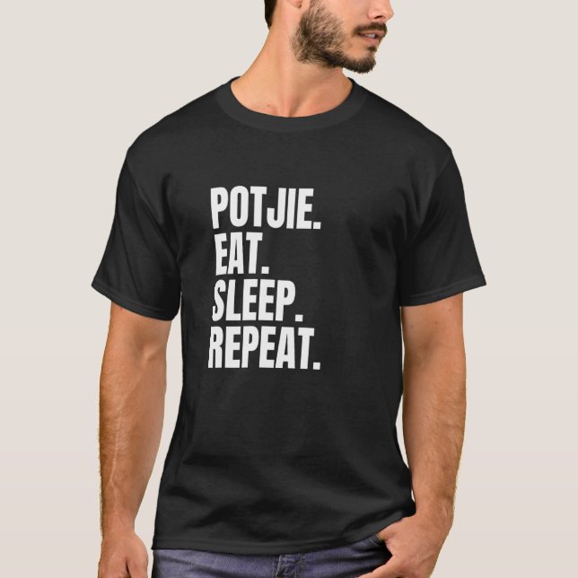 T-shirt Potjie Manger Dormir Répéter Sud-Africain (Devant)