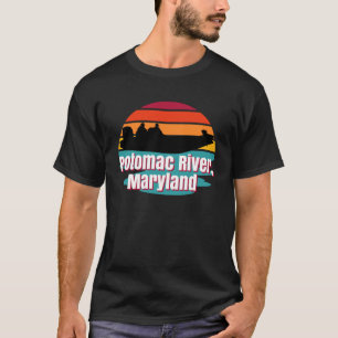 T-shirt Potomac River Maryland Bass Bateau Sport Pêche Ang