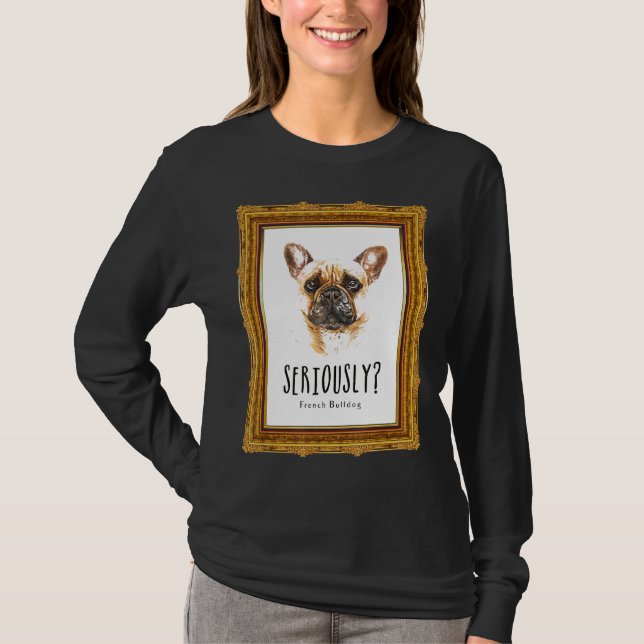 T-shirt Potrait de Bulldog français (Devant)