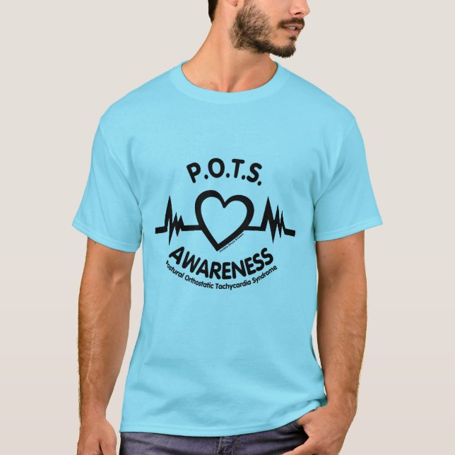 T-shirt POTS...Bouton cardiaque (Devant)