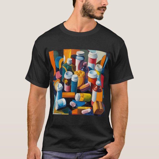 T-shirt Pots de médicaments et pilules (Devant)