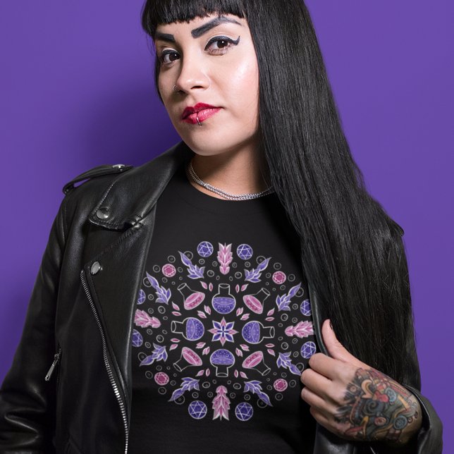 T-shirt Pots de sorcière Pastel Goth avec Pentagrammes vio (Créateur téléchargé)