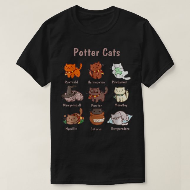 T-shirt Potter Chat Amusant Amoureux des chats Fun Chat Pr (Design devant)
