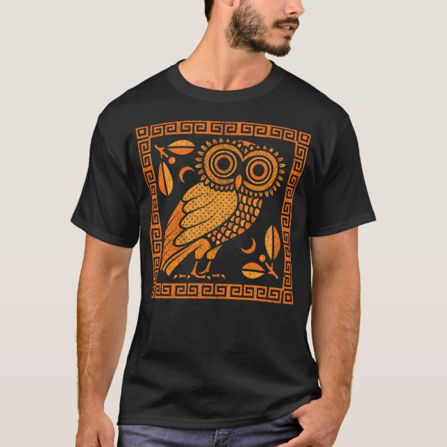 T-shirt Pottery Greece Ceramic Artist Greek Owl Of Athena (Devant)