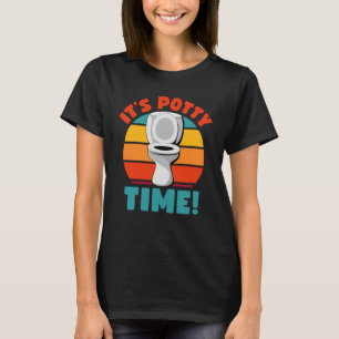 T-shirt Potty Training C'est Potty Time Toilet Humour Rétr