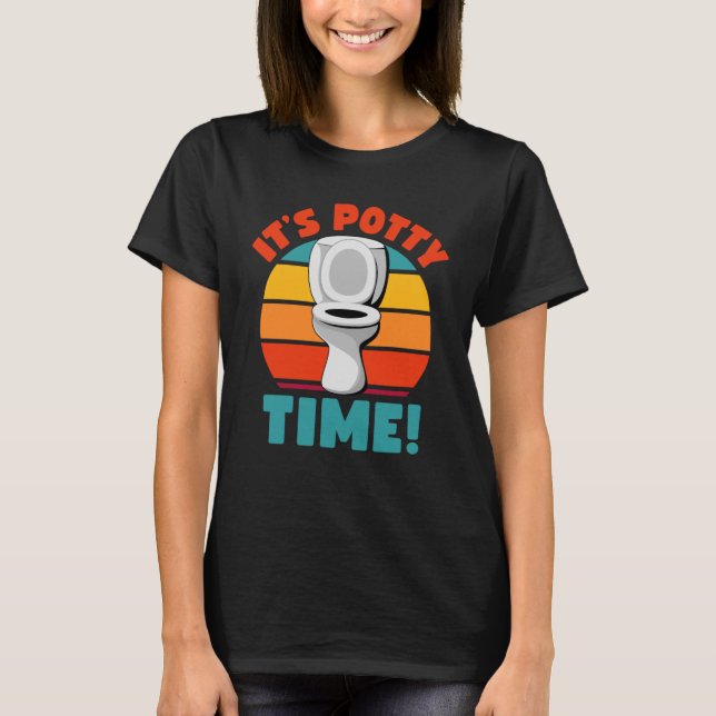 T-shirt Potty Training C'est Potty Time Toilet Humour Rétr (Devant)