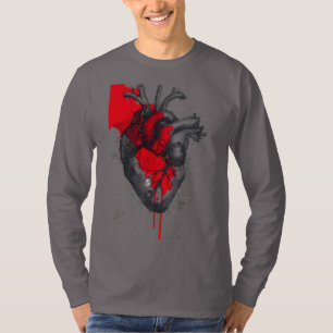 T-shirt Poubelle Anatomique de Coeur Polka Art Manches Lon