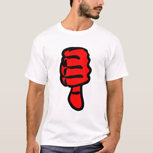 T-shirt Pouce rouge vers le bas (Devant)