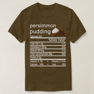 T-shirt pouding persimmon étiquette de la valeur nutritive