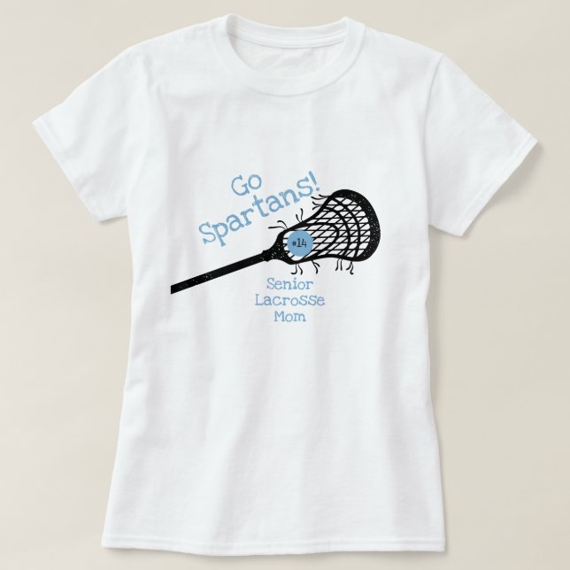 T-shirt Poudre Blue Go Team Lacrosse Mom (Design devant)