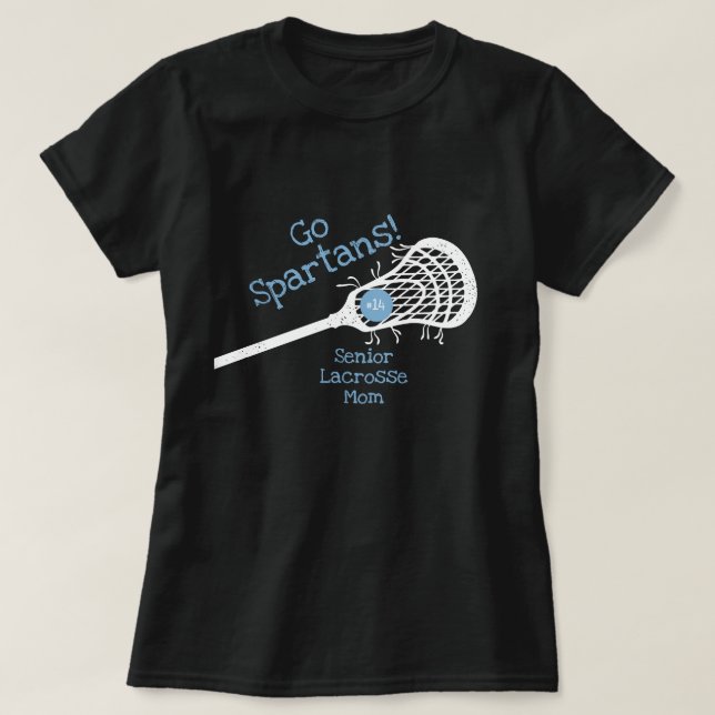 T-shirt Poudre Blue Go Team Lacrosse Mom (Design devant)
