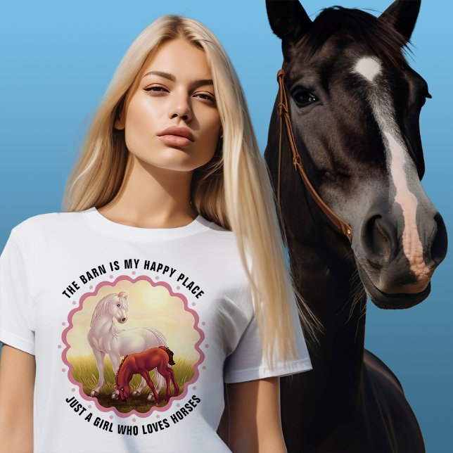 T-shirt Poulain Cheval Blanc dans un Pré Personnalisable (Créateur téléchargé)