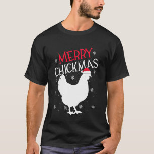 T-shirt Poule chapeau de Père Noël Noël Joyeux Poulmas Pou