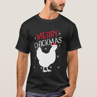 T-shirt Poule chapeau de Père Noël Noël Joyeux Poulmas Pou
