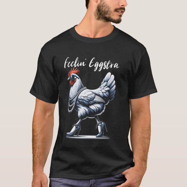 T-shirt Poule Drôle de Sentiment Graphique Eggstra Femmes  (Devant)