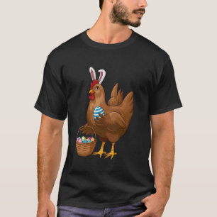 T-shirt Poule du jour de Pâques portant des oreilles de la