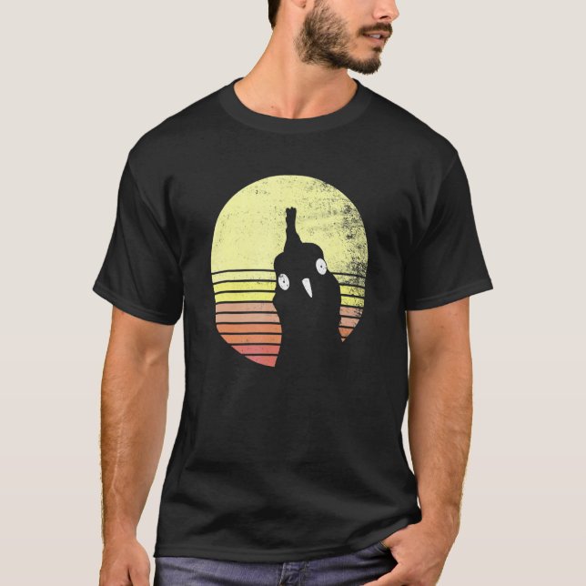 T-shirt Poule effrontée Ferme Rétro Coucher de soleil (Devant)