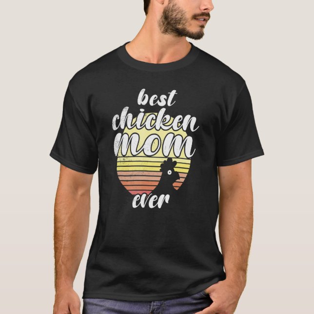 T-shirt Poule effrontée Rétro Coucher de soleil Meilleure  (Devant)