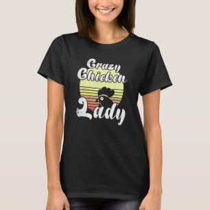 T-shirt Poule effrontée Rétro Coucher de soleil Poule foll