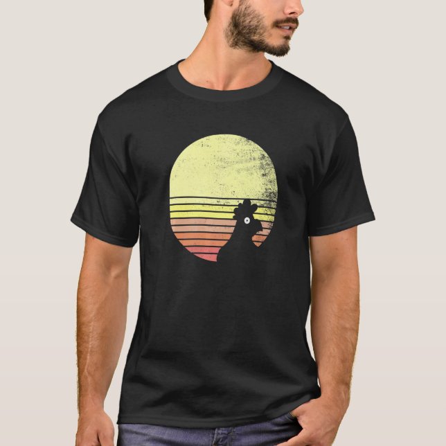 T-shirt Poule effrontée Sunset Retro Chicken (Devant)