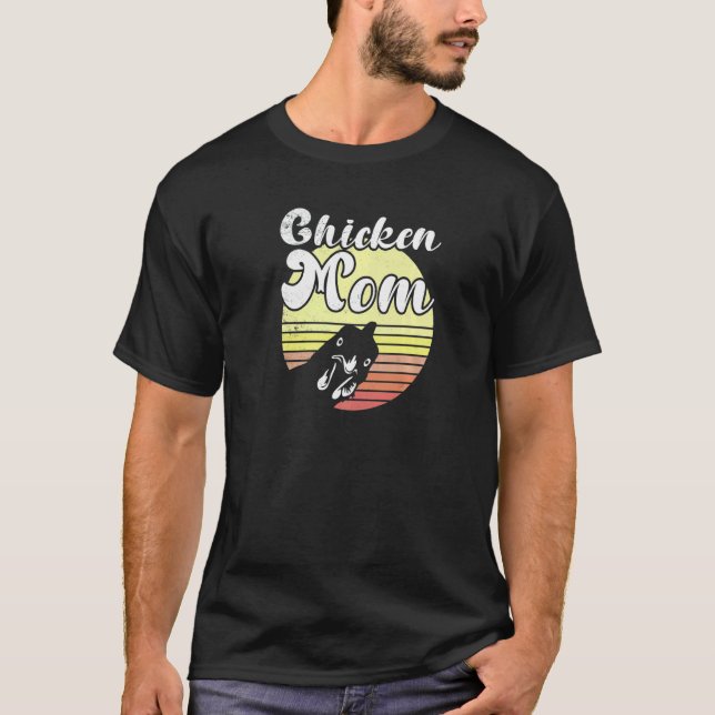 T-shirt Poule effrontée Sunset Rétro Maman Poule (Devant)
