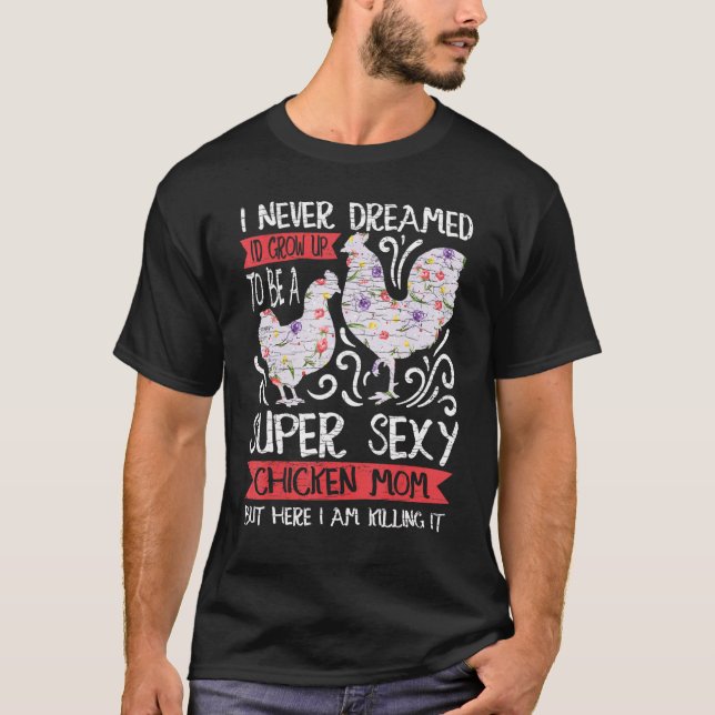T-shirt Poule Fleur Maman Florale (Devant)