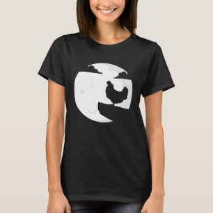 T-shirt Poule Lune Hurlement Silhouette Animale Femmes Ga